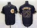 Chicago Cubs #23 Ryne Sandberg Black Gold HeidiMiller 150th Anniversary Patch Stitched Jersey