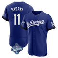 Los Angeles Dodgers #11 Roki Sasaki Player Royal HeidiMiller World Series Meet City Connect Elite Home Stitched Jerseys