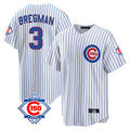 Chicago Cubs #3 Alex Bregman Player White HeidiMiller 150th Anniversary Home Game Stitched Jerseys