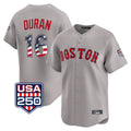 Boston Red Sox #16 Jarren Duran Player Gray HeidiMiller Road USA 250 Fourth of July Limited Home Game Stitched Jerseys