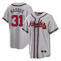 Atlanta Braves #31 Greg Maddux Player Gray HeidiMiller Home Game Stitched Jerseys