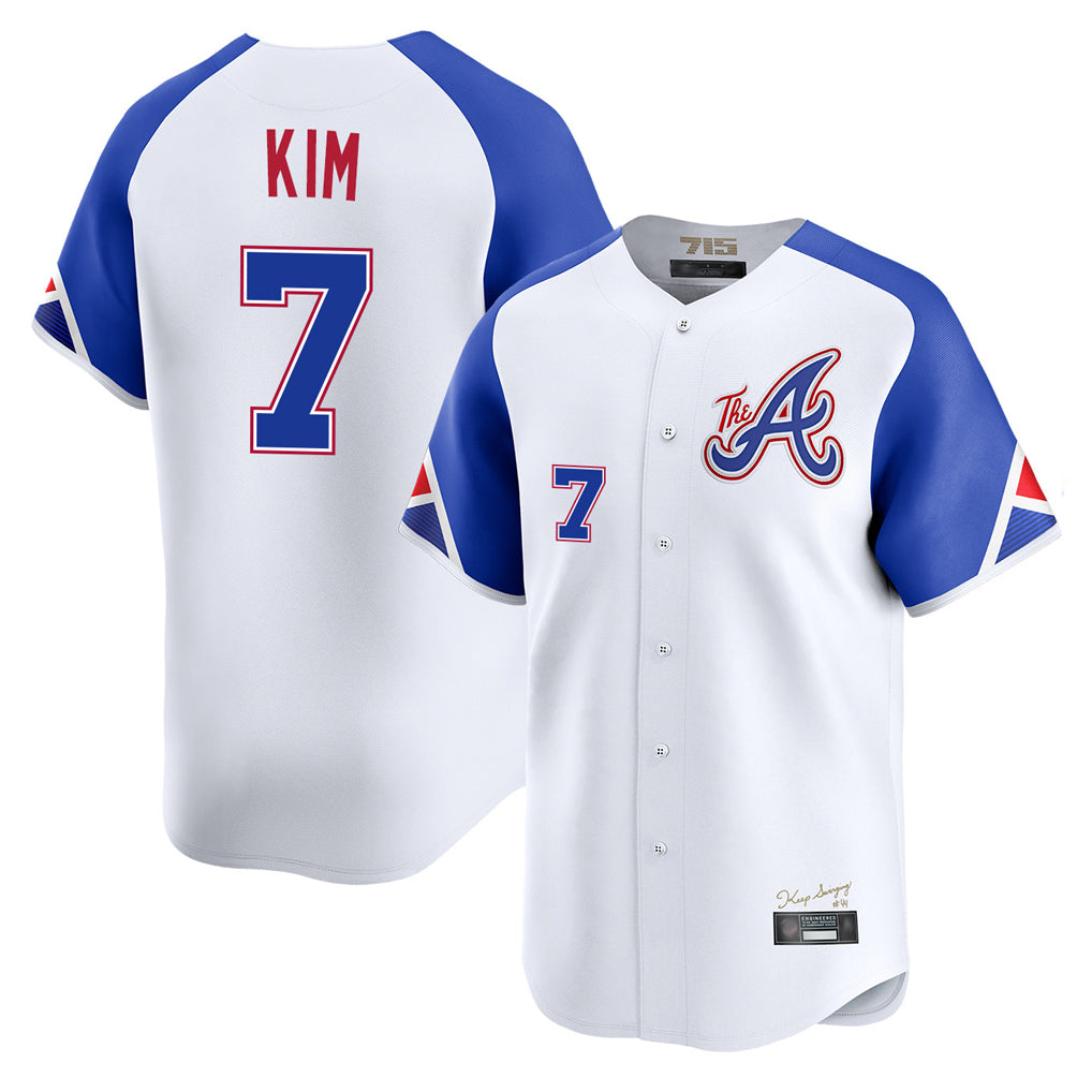 Atlanta Braves #7 Ha-Seong Kim Player White HeidiMiller City Connect Limited Home Game Stitched Jerseys