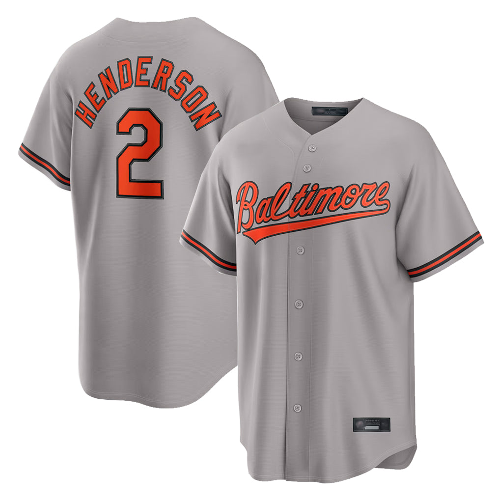Baltimore Orioles #2 Gunnar Henderson Player Gray HeidiMiller Home Game Stitched Jerseys