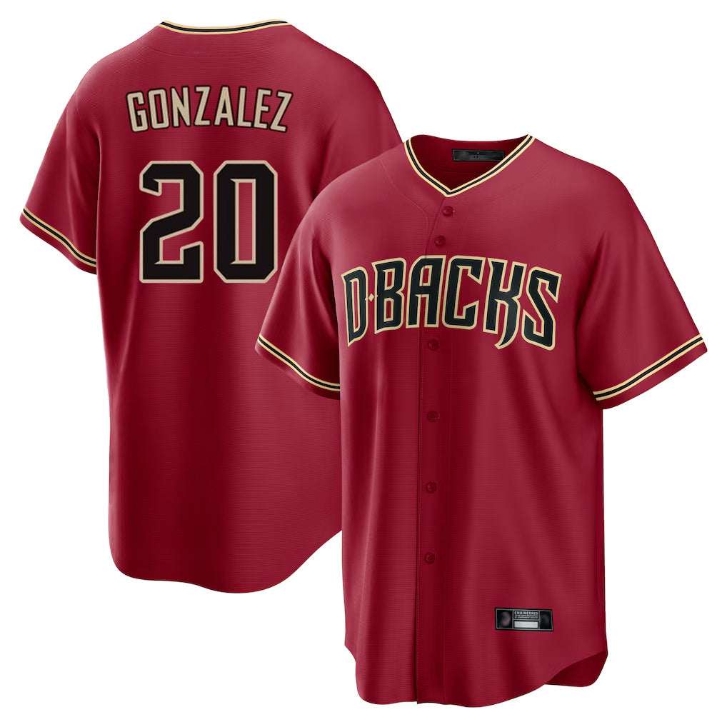Arizona Diamondbacks #20 Luis Gonzalez Player Red HeidiMiller Home Game Stitched Jerseys