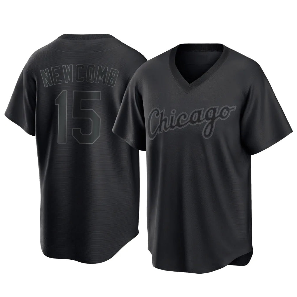 Chicago White Sox #15 Sean Newcomb Player Black HeidiMiller T-shirt Home Game Stitched Jerseys