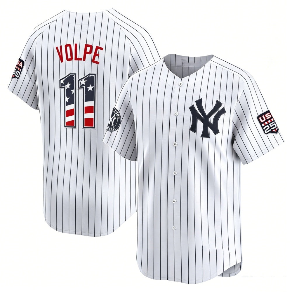 New York Yankees #11 Anthony Volpe White HeidiMiller USA 250 Fourth of July Limited Stitched Jersey