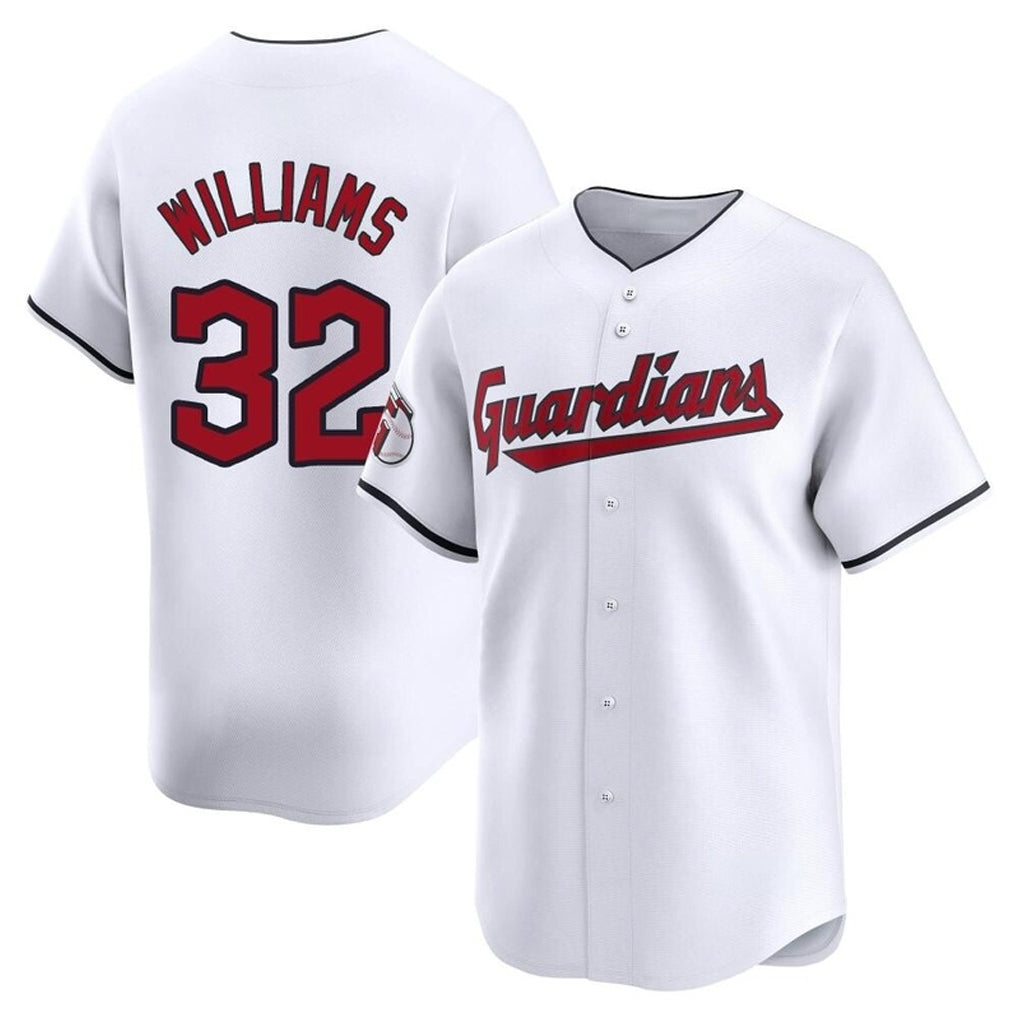 Cleveland Guardians #32 Gavin Williams Player White HeidiMiller Limited Home Stitched Jerseys