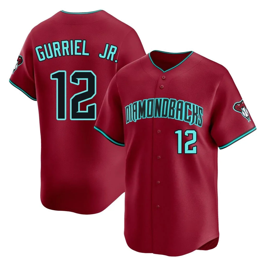 Arizona Diamondbacks #12 Lourdes Gurriel Jr Player Red HeidiMiller Limited Home Game Stitched Jerseys