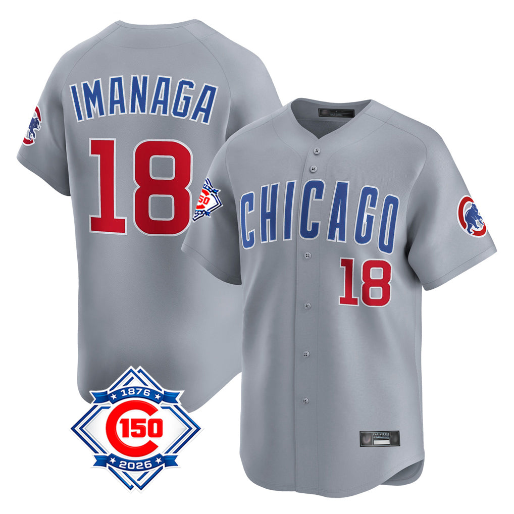 Chicago Cubs #18 Shota Imanaga Player Gray HeidiMiller Road 150th Anniversary Limited Home Stitched Jerseys