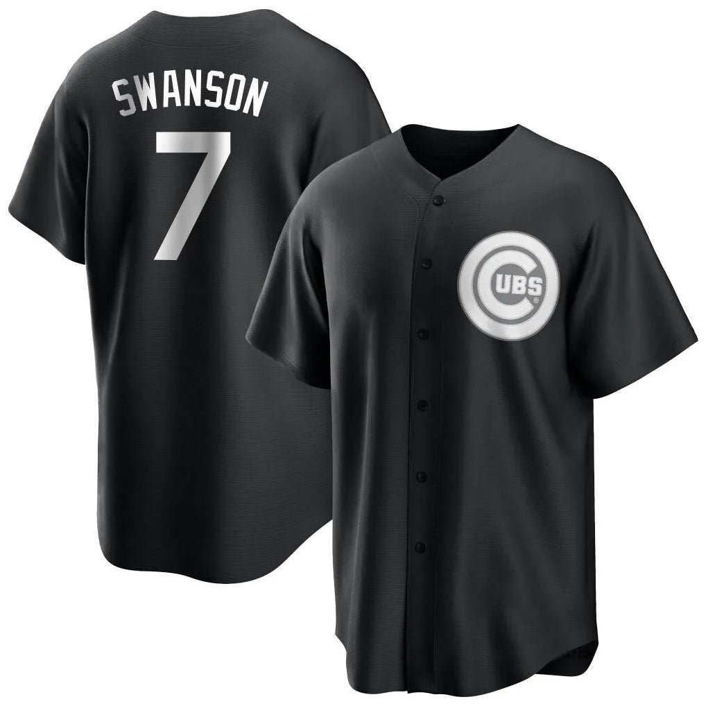 Chicago Cubs #7 Dansby Swanson Player Black HeidiMiller Game Stitched Jerseys
