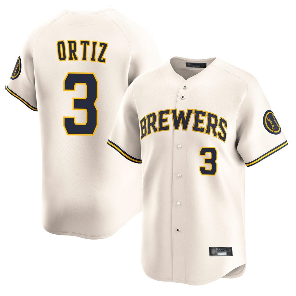 Milwaukee Brewers #3 Joey Ortiz Player Cream HeidiMiller Home Limited Game Stitched Jerseys