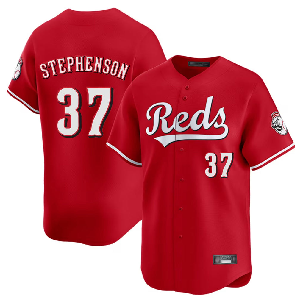 Cincinnati Reds #37 Tyler Stephenson Player Red HeidiMiller Home Limited Stitched Jerseys