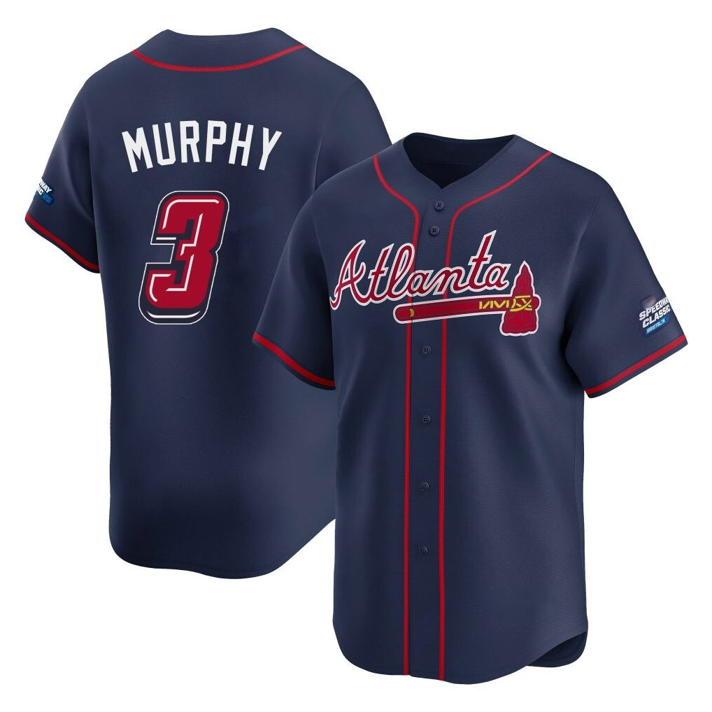Atlanta Braves #3 Dale Murphy Player Navy HeidiMiller 2025 Speedway Classic Home Game Stitched Jerseys