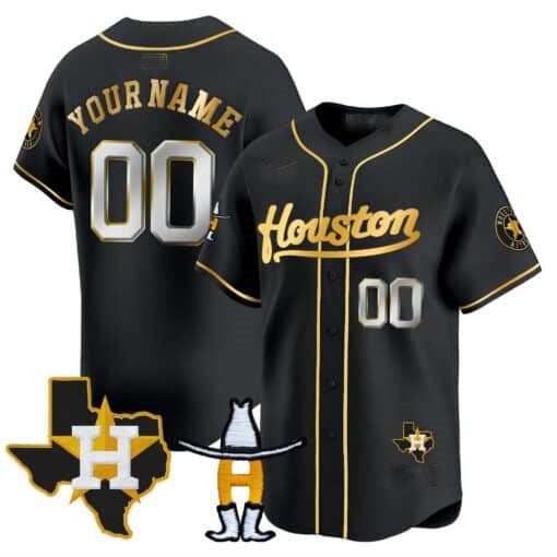 Custom Houston Astros Houston Rodeo Patch Vapor Premier Limited Jersey ¨C All Stitched-Black HeidiMiller