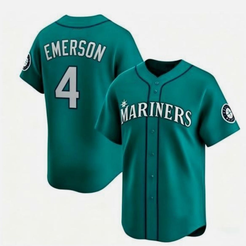 Seattle Mariners #4 Colt Emerson Aqua HeidiMiller Limited Stitched jersey