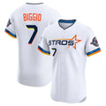 Houston Astros #7 Craig Biggio Player White HeidiMiller City Connect Limited Elite Home Stitched Jerseys