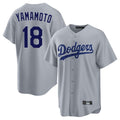 Los Angeles Dodgers #18 Yoshinobu Yamamoto Player Gray HeidiMiller Game Stitched Jerseys
