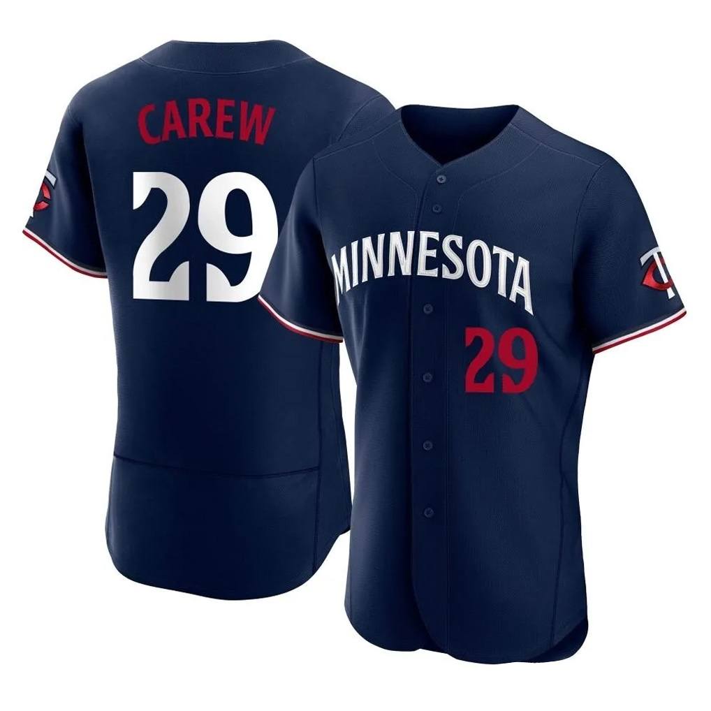 Minnesota Twins #29 Rod Carew Player Navy HeidiMiller Replica Home Limited Elite Stitched Jerseys