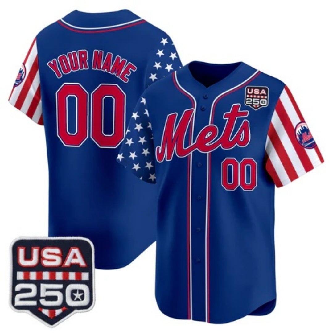 Custom New York Mets America 250 Edition Vapor Premier Limited Royal HeidiMiller Stitched Jerseys