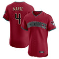 Arizona Diamondbacks #4 Ketel Marte Player Red HeidiMiller Limited Elite Home Game Stitched Jerseys