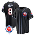 Chicago Cubs #8 Ian Happ Player Black HeidiMiller Fashion Out 150th Anniversary Game Stitched Jerseys