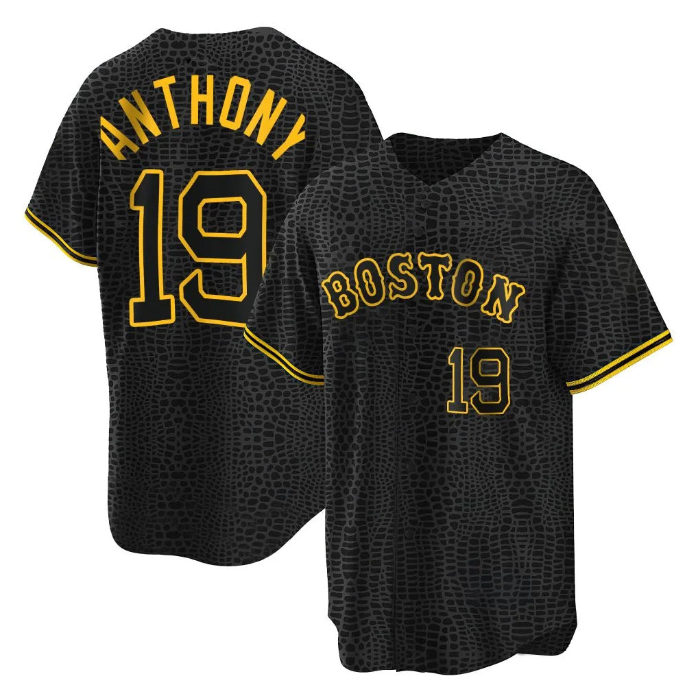 Boston Red Sox #19 Roman Anthony Player Black HeidiMiller Snake Skin City Home Game Stitched Jerseys