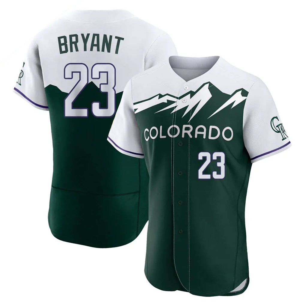Colorado Rockies #23 Kris Bryant Player Green HeidiMiller City Connect Limited Elite Home Stitched Jerseys
