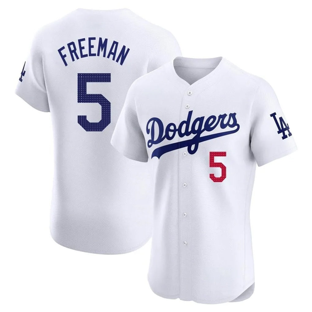 Los Angeles Dodgers #5 Freddie Freeman Player White HeidiMiller Limited Elite Home Stitched Jerseys
