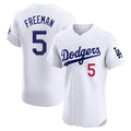 Los Angeles Dodgers #5 Freddie Freeman Player White HeidiMiller Limited Elite Home Stitched Jerseys