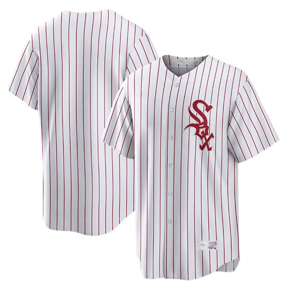 Chicago White Sox Blank Player Red HeidiMiller Stripe White Home Game Stitched Jerseys