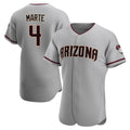 Arizona Diamondbacks #4 Ketel Marte Player Gray HeidiMiller Road Limited Elite Home Game Stitched Jerseys