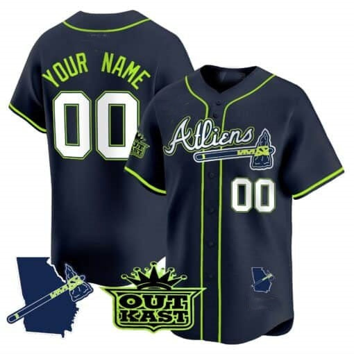 Custom Atlanta Braves Atliens Vapor Premier Limited Jersey V2 ¨C All Stitched-Navy HeidiMiller