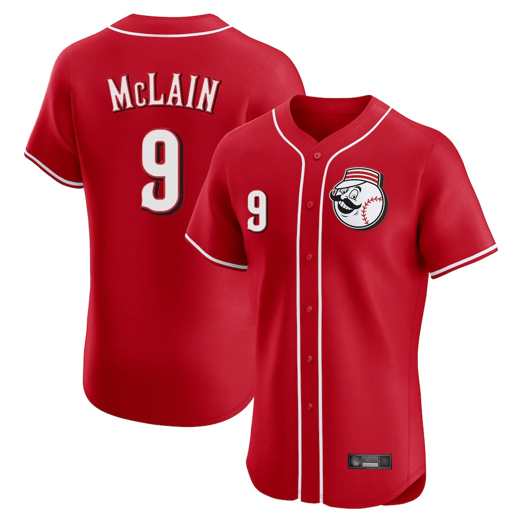 Cincinnati Reds #9 Matt McLain Player Red HeidiMiller Limited Elite Home Game Stitched Jerseys