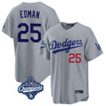 Los Angeles Dodgers #25 Tommy Edman Player Gray HeidiMiller World Series Meet Game Home Stitched Jerseys