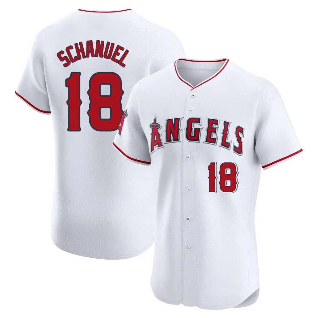 Los Angeles Angels #18 Nolan Schanuel Player White HeidiMiller Limited Elite Stitched Home Jerseys