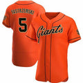 San Francisco Giants #5 Mike Yastrzemski Orange HeidiMiller Flex Base Jersey