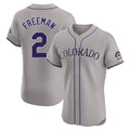 Colorado Rockies #2 Tyler Freeman Player Gray HeidiMiller Limited Elite Home Stitched Jerseys