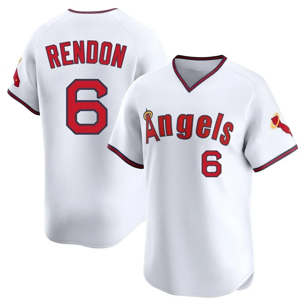 Los Angeles Angels #6 Anthony Rendon Player White HeidiMiller T-shirt Home Limited Stitched Jerseys