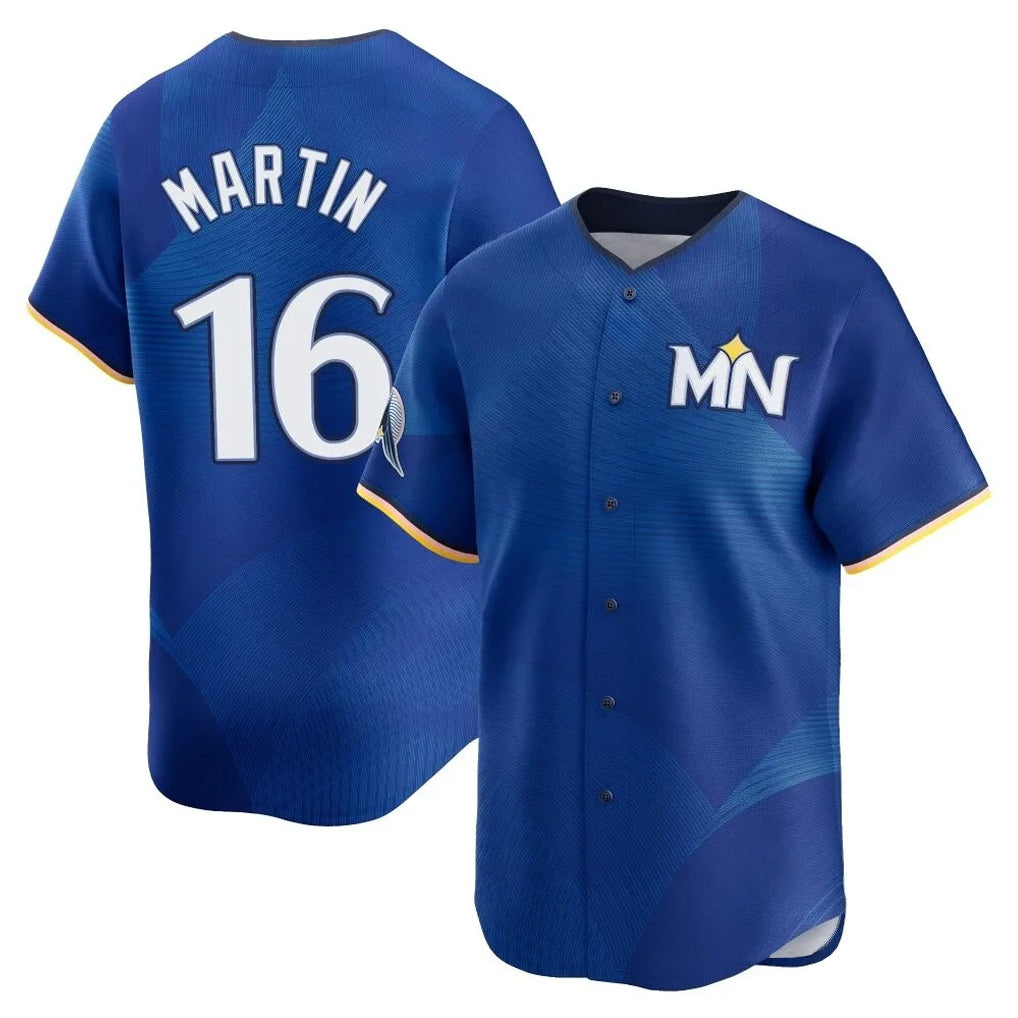 Minnesota Twins #16 Austin Martin Player Royal HeidiMiller City Connect Limited Home Stitched Jerseys