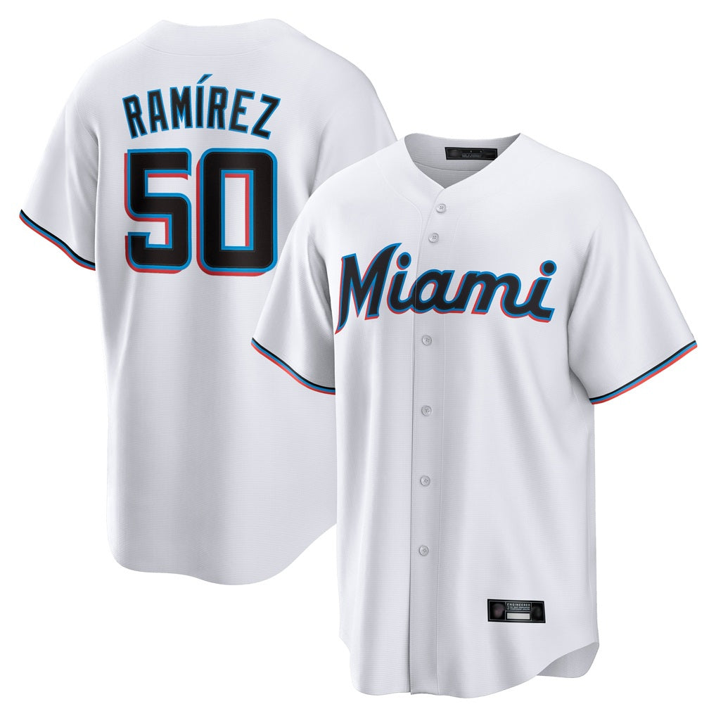 Miami Marlins #50 Agustin Ramirez Player White HeidiMiller Home Game Stitched Jerseys