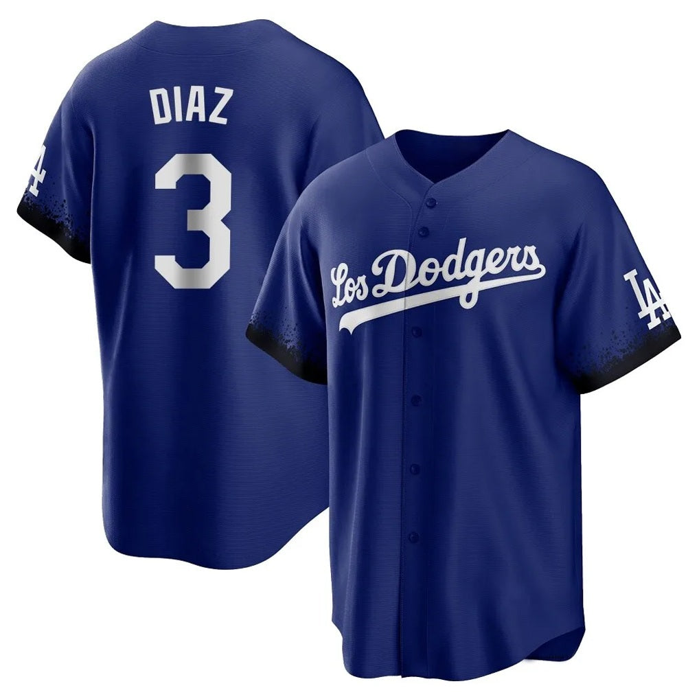 Los Angeles Dodgers #3 Edwin D¨ªaz Player Royal HeidiMiller City Connect Home Game Stitched Jerseys