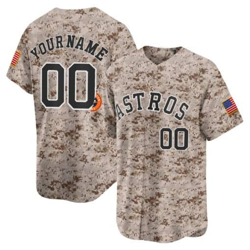 Custom Houston Astros USMC Alternate Vapor Premier Limited Jersey ¨C Desert HeidiMiller
