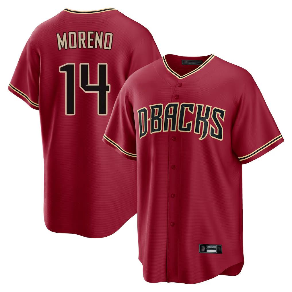 Arizona Diamondbacks #14 Gabriel Moreno Player Red HeidiMiller Home Game Stitched Jerseys