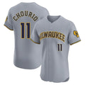 Milwaukee Brewers #11 Jackson Chourio Player Gray HeidiMiller Home Limited Elite Stitched Jerseys