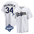 Los Angeles Dodgers #34 Fernando Valenzuela Player Gold White HeidiMiller World Series Meet 2026 Collection Stadium Game Stitched Jerseys