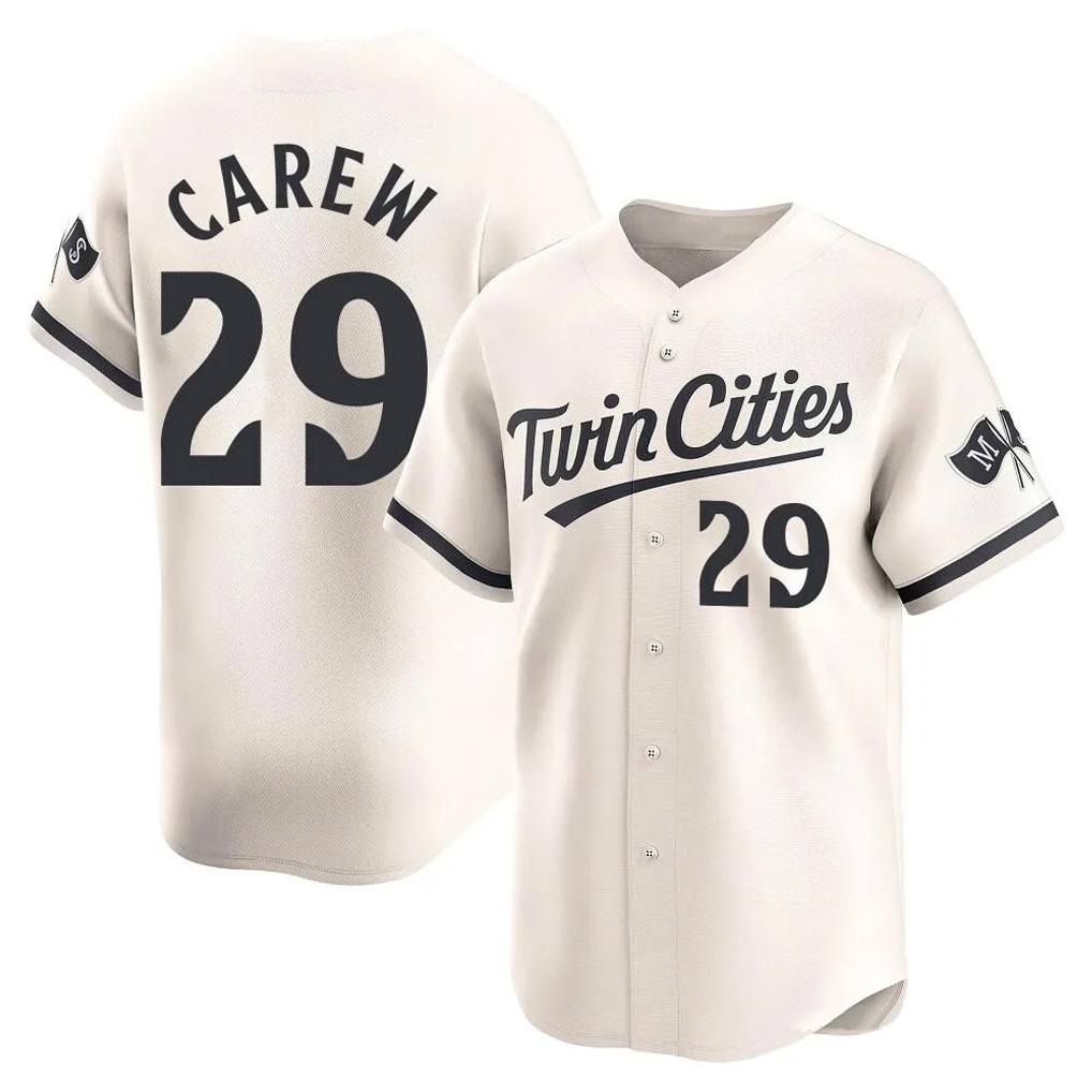 Minnesota Twins #29 Rod Carew Player Cream HeidiMiller Home Limited Stitched Jerseys