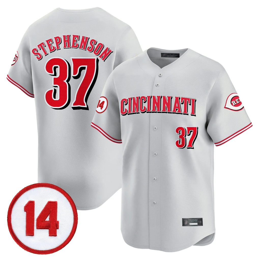 Cincinnati Reds #37 Tyler Stephenson Player Gray HeidiMiller Vapor Premier Limited Home Stitched Jerseys