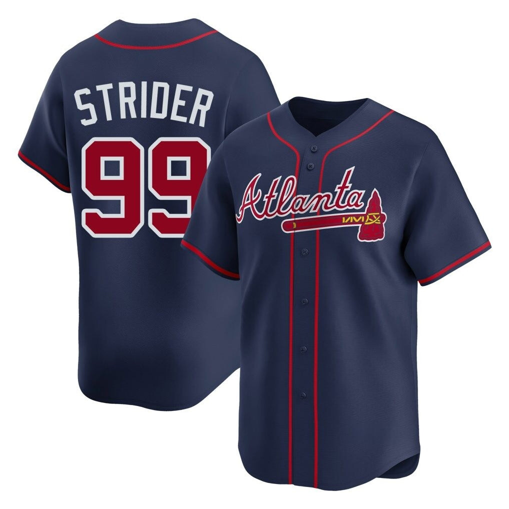 Atlanta Braves #99 Spencer Strider Player Navy HeidiMiller Limited Home Game Stitched Jerseys