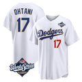 Los Angeles Dodgers #17 Shohei Ohtani Player Gold White HeidiMiller World Series 2026 Collection Stadium Limited Stitched Jerseys