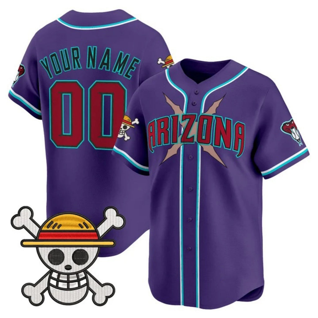 Custom Arizona Diamondbacks x One Piece Purple HeidiMiller Vapor Premier Limited Jersey - Stitched